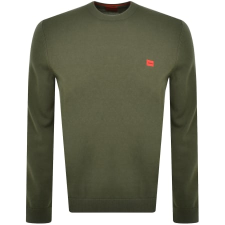 HUGO San Quintus C Knit Jumper Green Mainline Menswear Denmark